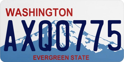 WA license plate AXQ0775