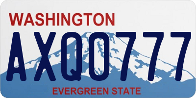 WA license plate AXQ0777
