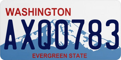 WA license plate AXQ0783