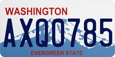 WA license plate AXQ0785