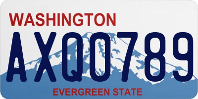 WA license plate AXQ0789