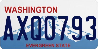 WA license plate AXQ0793