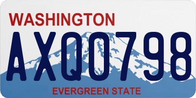 WA license plate AXQ0798