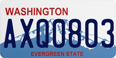WA license plate AXQ0803