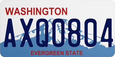 WA license plate AXQ0804