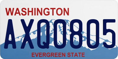 WA license plate AXQ0805
