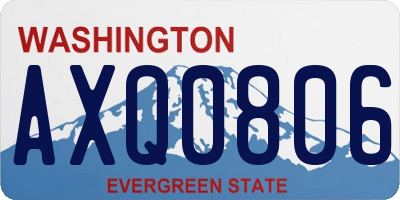 WA license plate AXQ0806