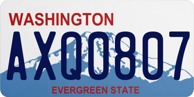 WA license plate AXQ0807