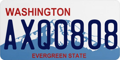 WA license plate AXQ0808
