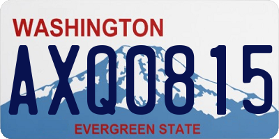 WA license plate AXQ0815