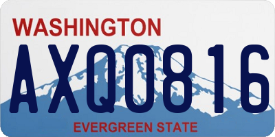 WA license plate AXQ0816