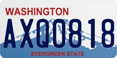WA license plate AXQ0818