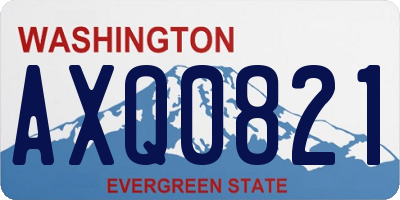 WA license plate AXQ0821