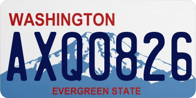 WA license plate AXQ0826