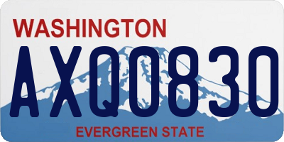 WA license plate AXQ0830