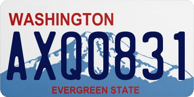 WA license plate AXQ0831
