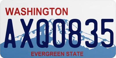 WA license plate AXQ0835