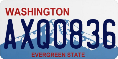 WA license plate AXQ0836