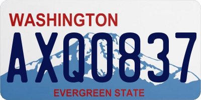 WA license plate AXQ0837