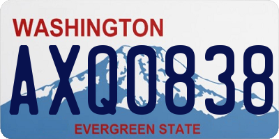 WA license plate AXQ0838