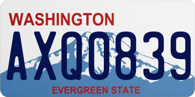 WA license plate AXQ0839