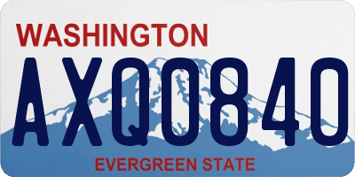 WA license plate AXQ0840