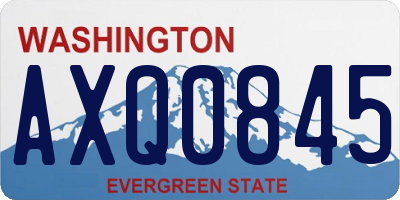 WA license plate AXQ0845