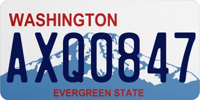 WA license plate AXQ0847