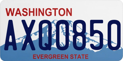 WA license plate AXQ0850