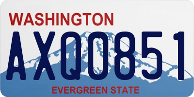 WA license plate AXQ0851