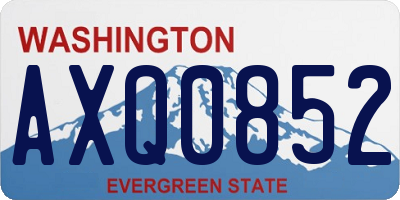 WA license plate AXQ0852