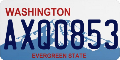 WA license plate AXQ0853