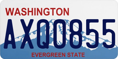 WA license plate AXQ0855
