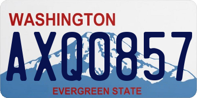 WA license plate AXQ0857
