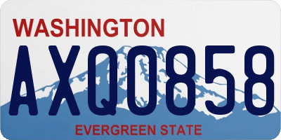 WA license plate AXQ0858