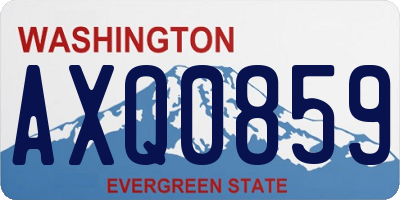WA license plate AXQ0859