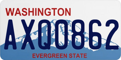 WA license plate AXQ0862