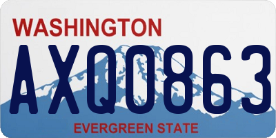 WA license plate AXQ0863
