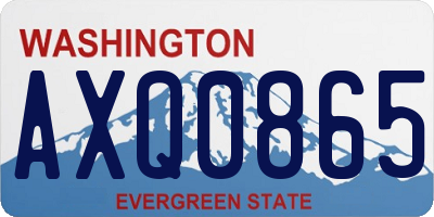 WA license plate AXQ0865