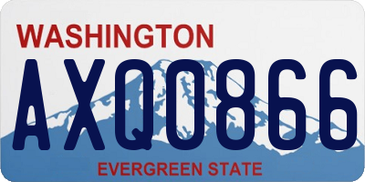 WA license plate AXQ0866