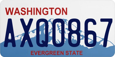 WA license plate AXQ0867