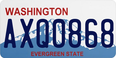 WA license plate AXQ0868