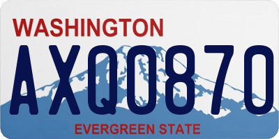 WA license plate AXQ0870
