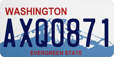 WA license plate AXQ0871