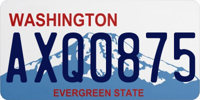 WA license plate AXQ0875