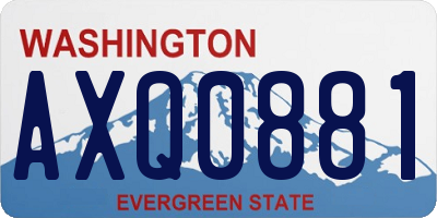 WA license plate AXQ0881