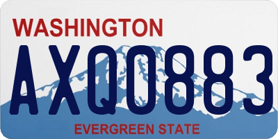 WA license plate AXQ0883