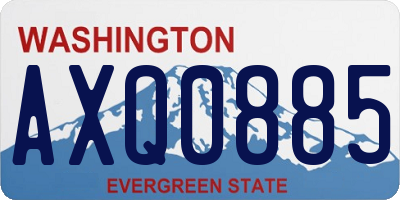 WA license plate AXQ0885