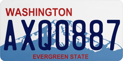 WA license plate AXQ0887