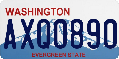 WA license plate AXQ0890
